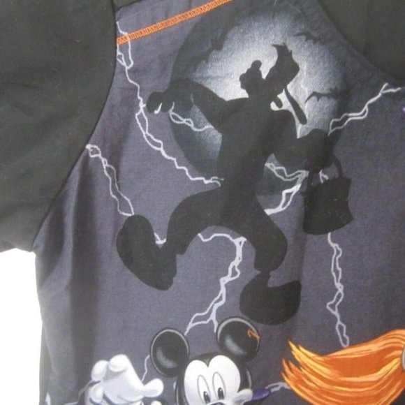Disney Medical Scrub Shirt Womens Halloween Mickey Minnie Mouse Witch Vampire - Picture 7 of 10